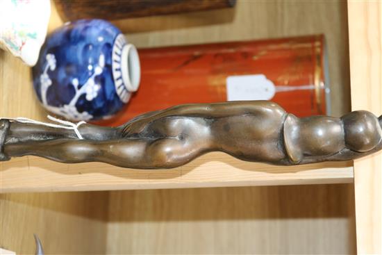 A figurative bronze of an African lady, signed John Skelton, 2/10, dated 1980, height 35cm